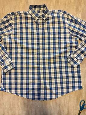 Southern Tide Blue White Plaid Skipjack Long Sleeve Button Down Shirt